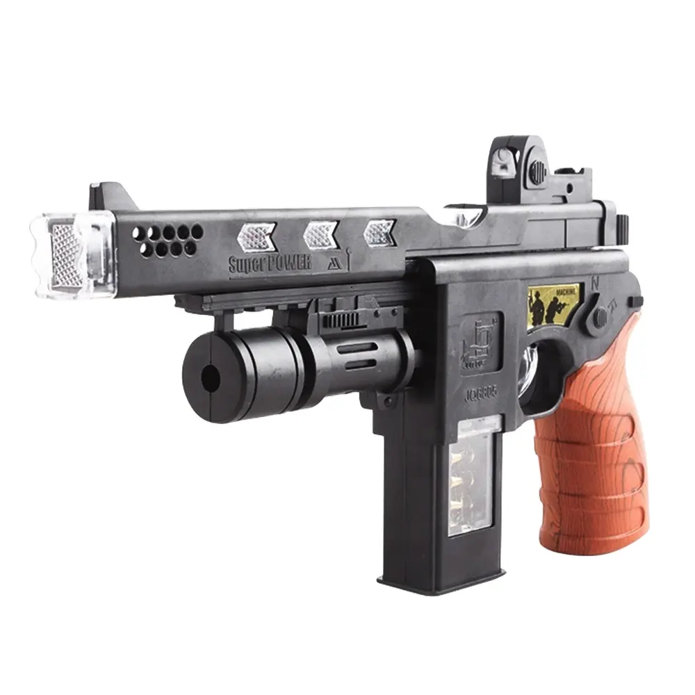 Pistolet de jouet électrique en plastique, modèle de tir musical avec lumière clignotante, meilleure vente