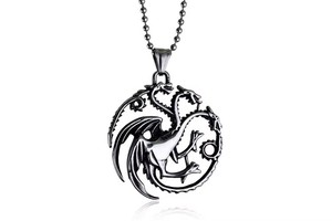 Hot bán trò chơi và Ngai Vàng băng và lửa ba đầu rồng Rỗng ra Mặt dây chuyền shuangluo GTT07 titan thép - Product Image 6