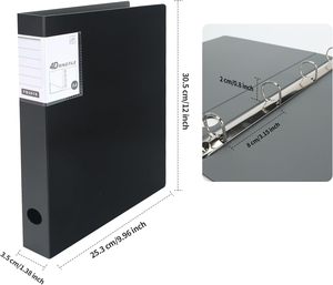 A4 4-ringsmap met hendel, archiefmap, kantoorartikelen, op maat gemaakte map, plastic kartonnen rapportomslag, 4 gaten - Product Image 4