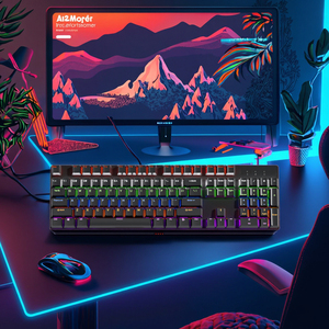Full Size 104-Key RGB Backlight Wireless <strong>Computer</strong> Gaming <strong>Keyboard</strong> with Anti-Ghosting Mechanism for PC Gamers - Product Image 4