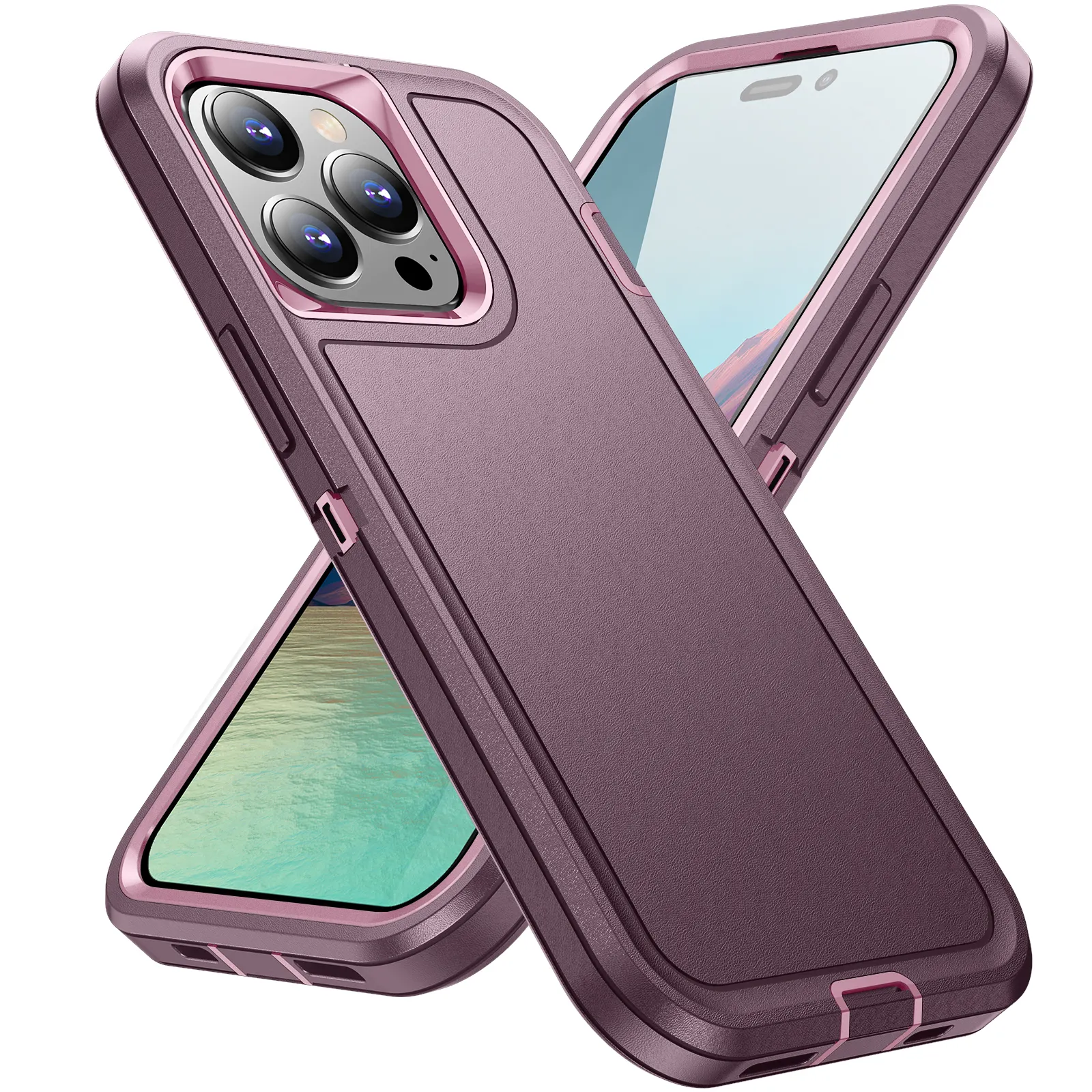 3 en 1 funda protectora de teléfono de 5 colores para iPhone 15 14 13 12 11 pro Max x XS XR 7 8 Plus