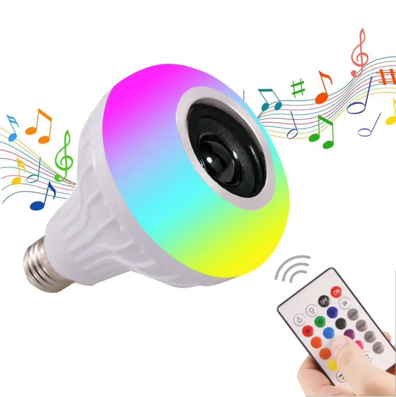 12W E27 baz uzaktan kumanda RGB + W Led ampul bluetooth Wifi hoparlör akıllı ampul R95 Led lambası