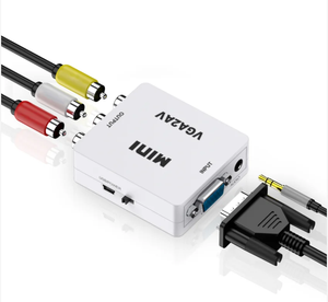 1080P Mini <strong>VGA</strong> to AV RCA Converter with 3.5mm Audio VGA2AV CVBS Adapter PC to HD TV Media Convertor Convert for NTSC PAL SXGA - Product Image 5