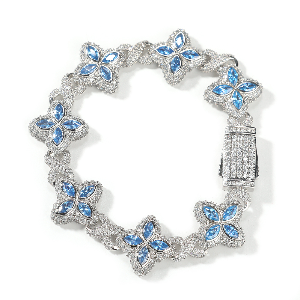 silver with Blue