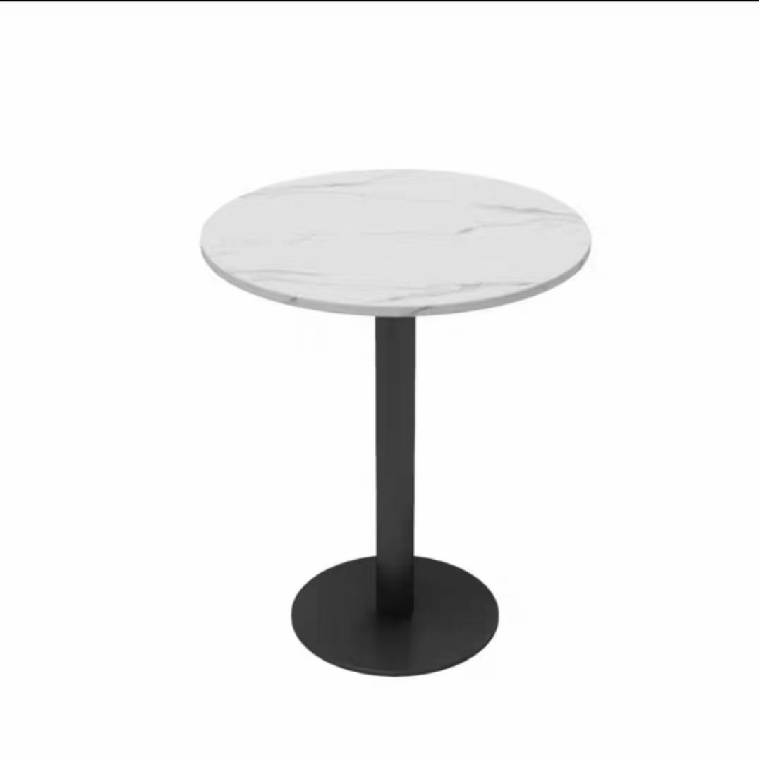 Tavolo rotondo da 60 cm - piano in multistrato - gambe in ferro battuto