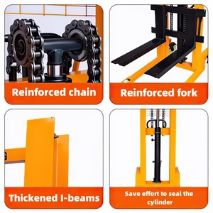 High Quality Manual Forklift C-beam 2 Tonnes Rise 1.6M <strong>Loading</strong> and <strong>Unloading</strong> Truck Stacker <strong>Pallet</strong> Trucks - Product Image 6
