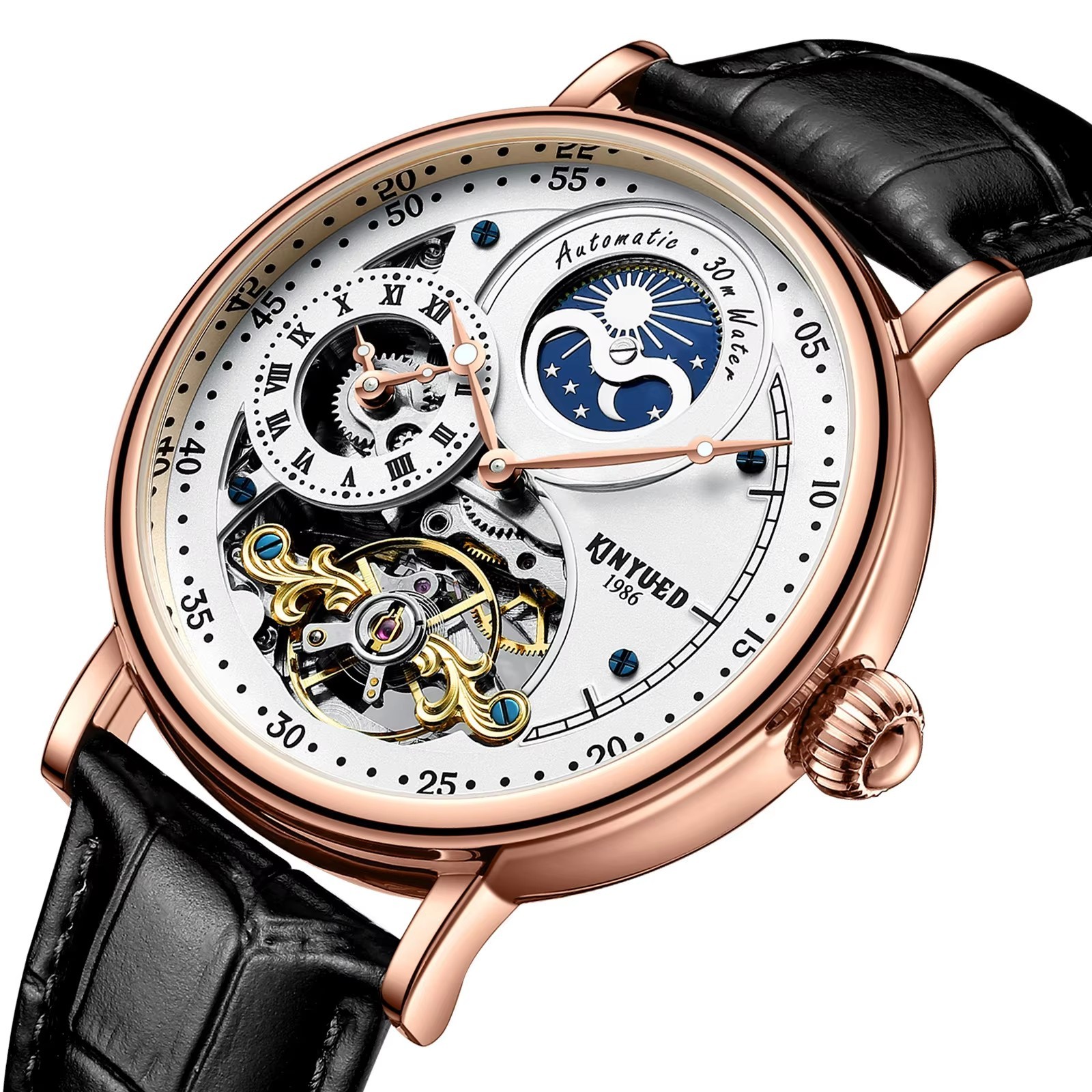 Black and Rose Gold White