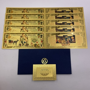 จัดส่งฟรีธนบัตรโพลีเมอร์ของขวัญคริสต์มาสกันน้ำธนบัตรแผ่นฟอยล์สีทอง - Product Image 2
