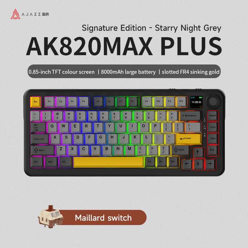 AK820 MAX PLUS Murad Switch-Black-3 modèle-avec écran-RGB