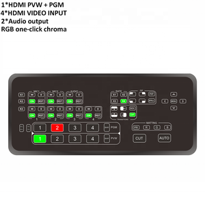 4CH H DMI Live Streaming Switcher 1080p für Broadcast Switch Live Streaming Video Control Unterstützung 2 Mikrofone ingang