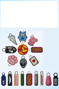 Lankelogo dây kéo đầu màu xanh Tự động khóa thư Thiết kế biểu tượng tùy chỉnh thanh trượt cao su dây kéo puller Logo 3D Silicone dây kéo puller - Product Image 5