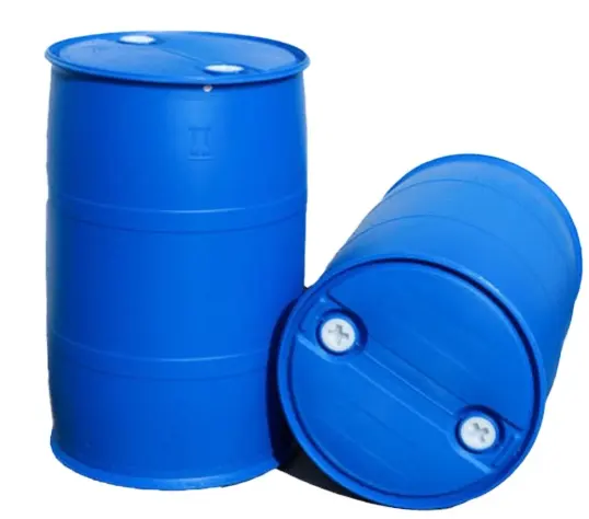 Tambor azul de galão de plástico 200 litros, hdpe 55 para óleo químico/água