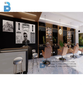 Bellezza negozio di barbiere decorazione salone mobili salone vetrina personalizzata per la progettazione di barbiere - Product Image 6