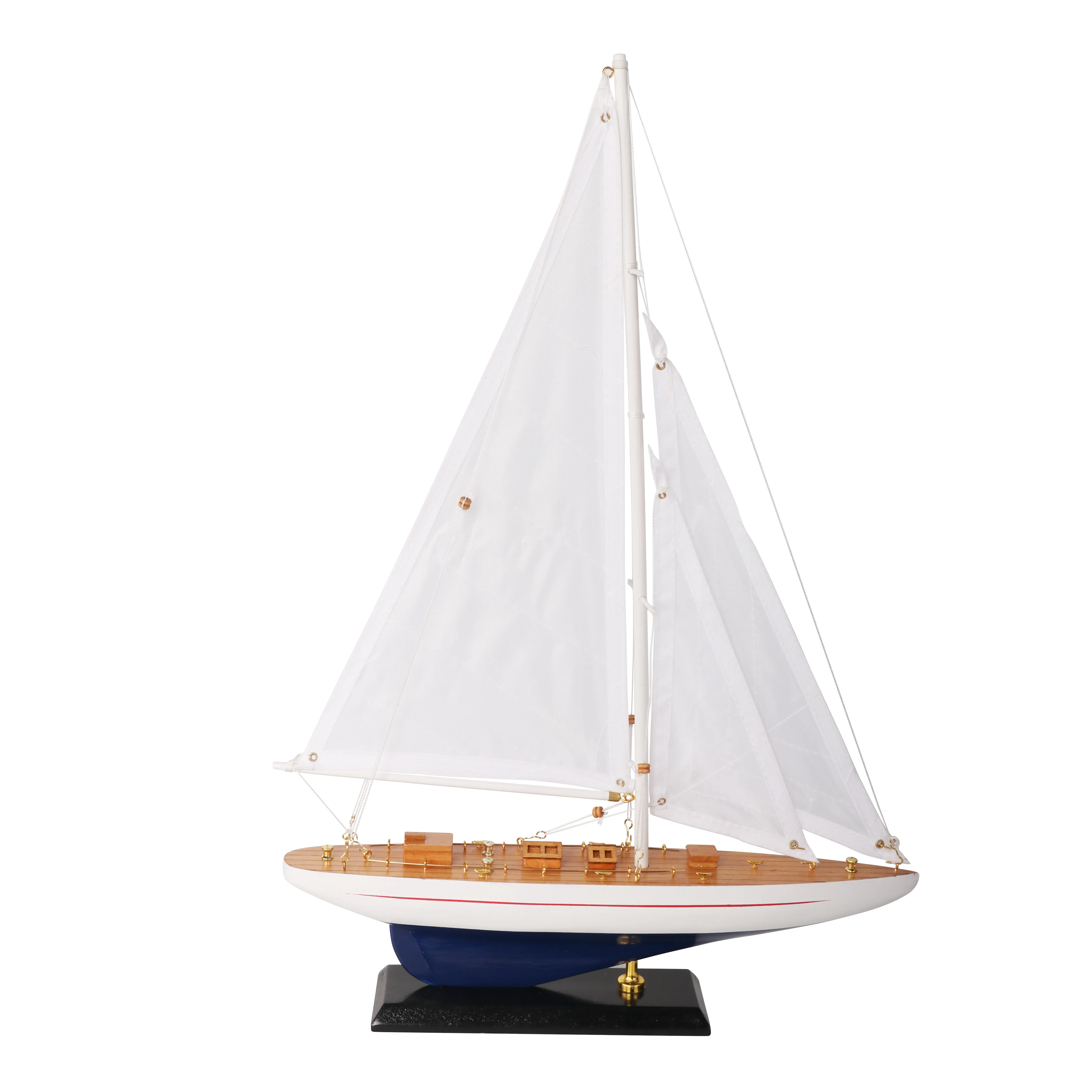 Gift custom logo American racing Wooden Modern Enterprise Decorative Sailboat Scale Yacht endeavour boat model