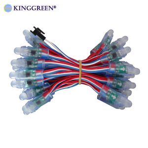Cavo bianco WS2811 programmabile 12 millimetri RGB di colore di sogno HA CONDOTTO LA luce modulo LED pixel stringa 22AWG DC12V ingresso 50 pcs /string IP68 - Product Image 1