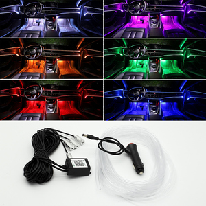 แถบไฟ LED บรรยากาศภายในรถ4อิน1 6เมตรแถบไฟ LED 12V ควบคุมผ่านแอปไฟตกแต่ง LED RGB - Product Image 4