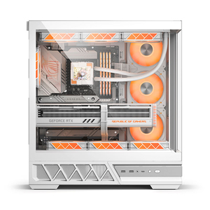 JIESHUO Mid-Tower Computer Case Blanco Negro DIY Desktop Host MATX para ATX Form OEM Parallel World Game Computer Sea View Room - Product Image 6
