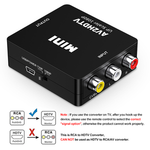 Mini Universal <strong>RCA</strong> <strong>to</strong> HDTV Connectors AV2HDTV Converters with AV <strong>Input</strong> for High-Performance HDTV <strong>Output</strong> - Product Image 3