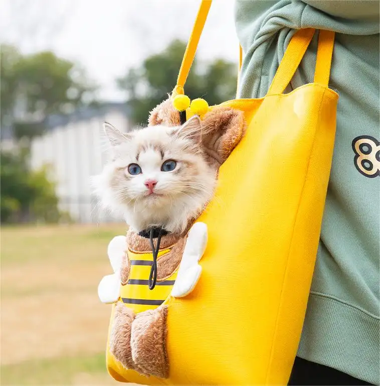Aşınmaya dayanıklı karikatür sevimli evcil hayvan taşıyıcı torba kedi çantası Outcrop tek omuz evcil hayvan taşıyıcı sırt çantası evcil hayvan çantası