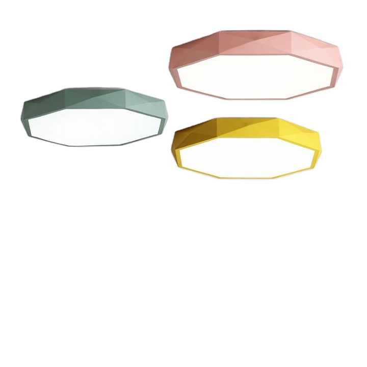 Macaron Octagonal LED Ceiling Light Simple Modern Nordic Indoor Lighting Bedroom Children Room Light