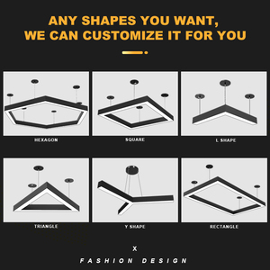 Hiện đại vuông 3cct nhôm Mặt dây chuyền hồ sơ LED tuyến tính đèn chùm ánh sáng cho văn phòng phòng họp phòng siêu thị cửa hàng thanh phòng tập thể dục - Product Image 4