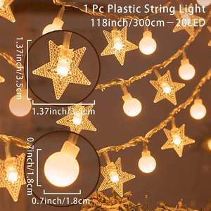 3M 20LED luce di natale filo di luce fiocco di neve alce stella albero di natale lampada festiva decorazione interna batteria fata stringa di luce - Product Image 6