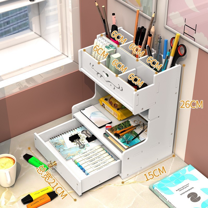 6-compartment pen holder