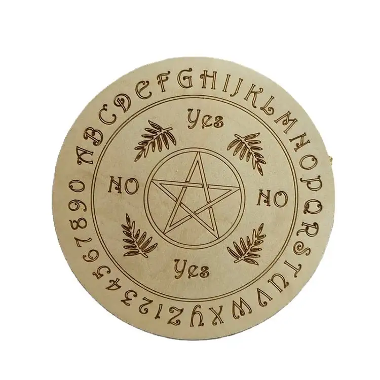 OEM ODM บอร์ดแกะสลักไม้ลูกตุ้มห้าแฉก,ของขวัญงานฝีมือไม้ของตกแต่งบ้าน Witchcraft Divination Board