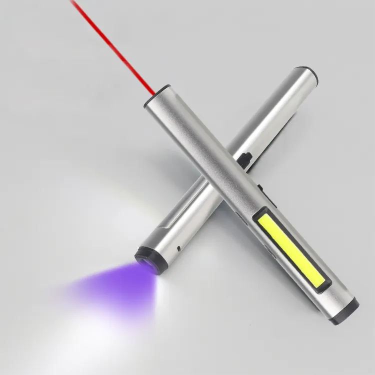 고품질 다기능 365 NM UV 손전등 조절 클립 레드 포인트 작업 빛 LED 충전식 포켓 펜 라이트