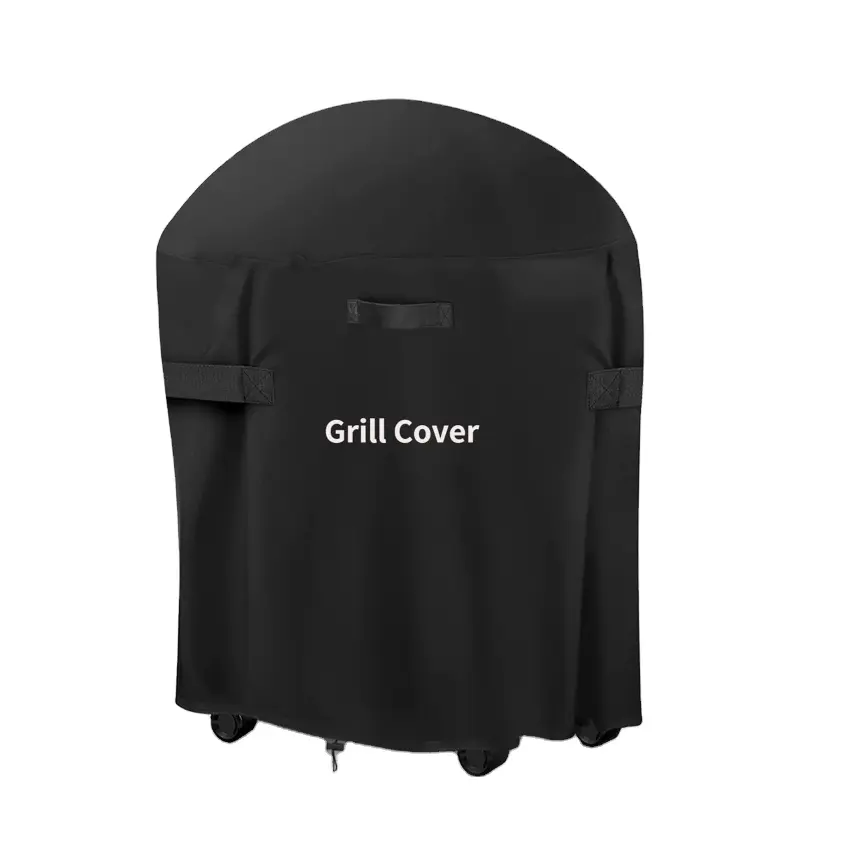 Housse de barbecue ronde en tissu Oxford imperméable et anti-poussière avec boucle de crochet de poignée, pour Weber, Char-Broil et plus de grilles