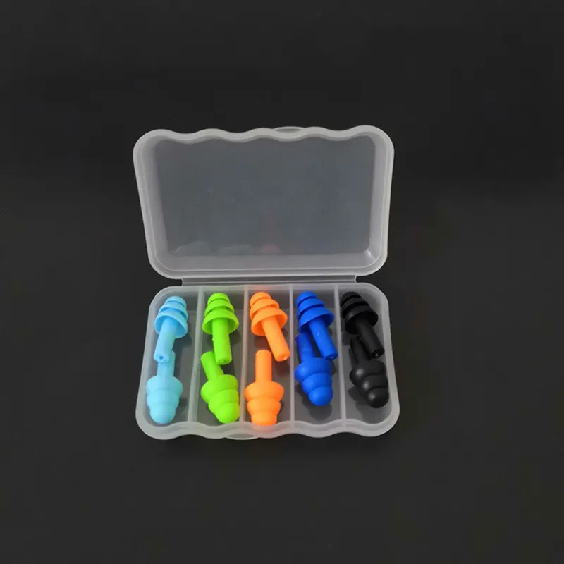 Barato multi cor Reutilizáveis Ear Plugs com caixa plástica embalagem silicone Ear Plugs Espuma tampões