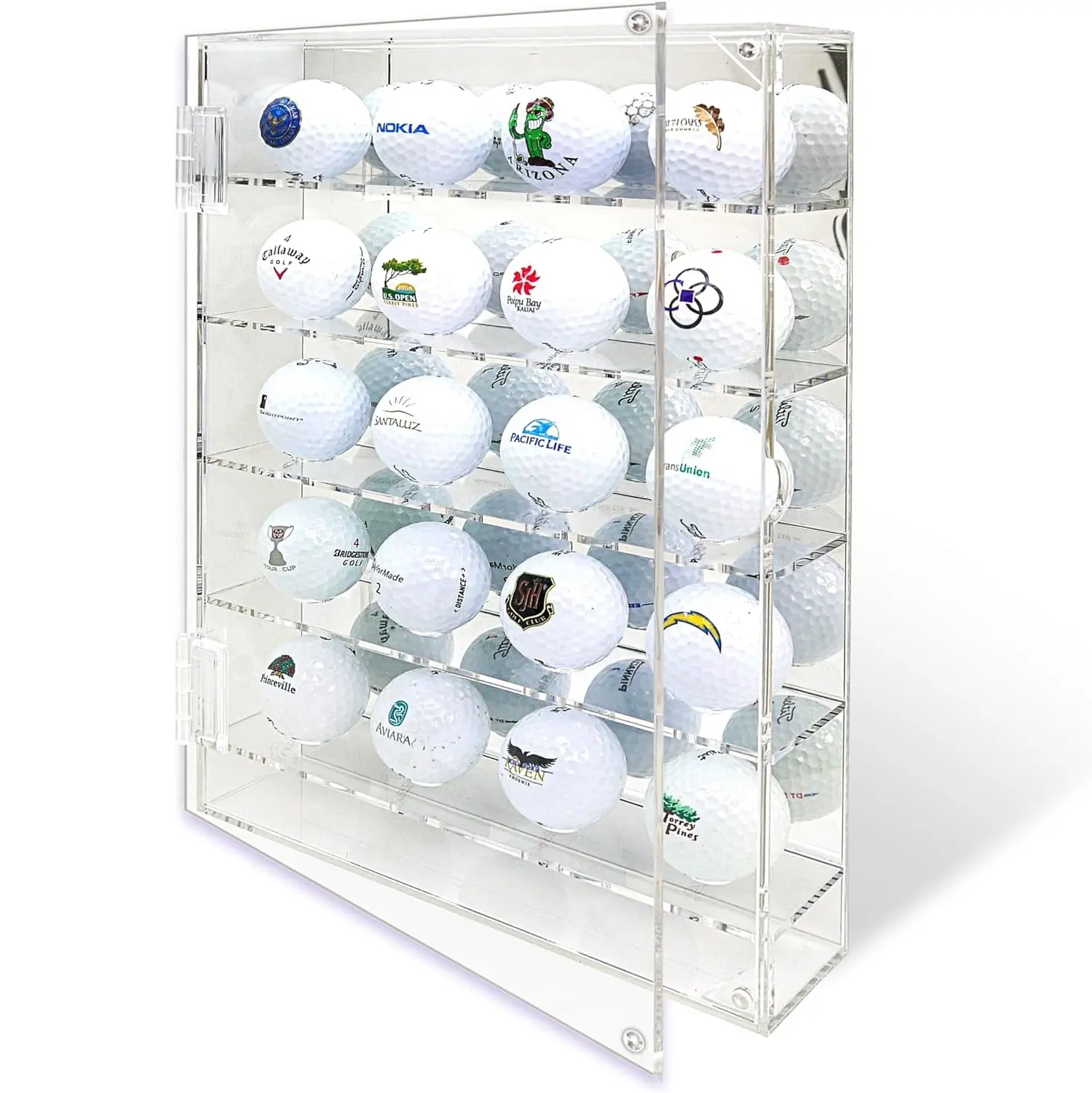 Estuche acrílico para pelotas de Golf con espejo 180, soporte para pelotas de Golf montado en la pared, regalo para béisbol, tenis, golfista, coleccionables