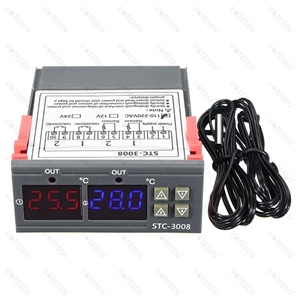 Controlador de Temperatura Digital Dual, Termostato de Salida de Dos Relés con Dos Sensores, DC 12V 24V AC 110V 220V - Product Image 3