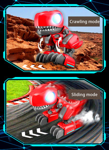 Tarama sürgülü mod LED ışıkları ve ses efektleri ile RC çocuk dinozor Robot DIY kök bina kiti birleştirin ve kontrol - Product Image 4