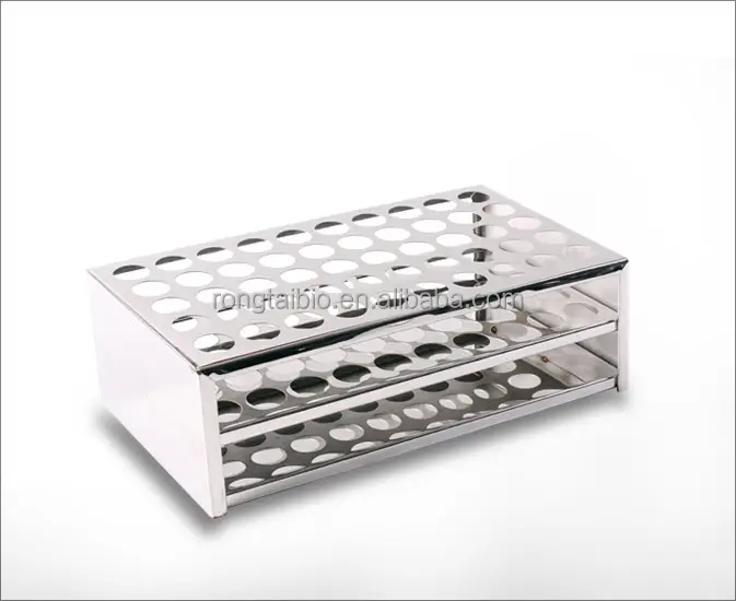 RONGTAI-estante de acero inoxidable para tubo de prueba, consumibles de laboratorio duraderos y de buena calidad, 13x50