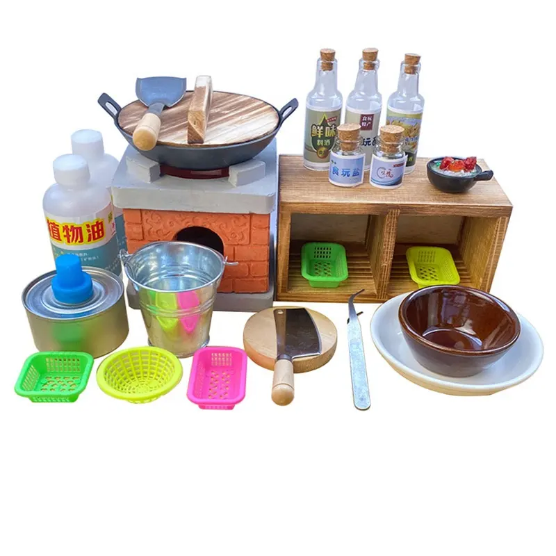 Mini brinquedos Cozinha para Crianças Inclui Toy Kitchen Acessórios Características interativas para Pretend Play Indoor Outdoor