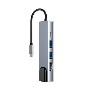 ฮับ USB แบบ5-in-1พร้อม RJ45อีเธอร์เน็ตประเภท C สถานีเชื่อมต่อสำหรับแล็ปท็อป MacBook HP DELL Lenovo - Product Image 5