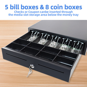 Ngăn đựng tiền GT-C410R bằng kim loại, 5 ngăn đựng tiền giấy, tủ đựng tiền điện tử, ngăn đựng tiền cho máy tính tiền hệ thống POS - Product Image 2