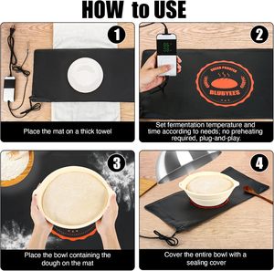 <strong>Digital</strong> Sourdough Starter Bread Proofer Warming Mat Heated Dough Proofing Pad with Precise <strong>Temperature</strong> <strong>Control</strong> &amp; <strong>Timer</strong> for Bread - Product Image 6