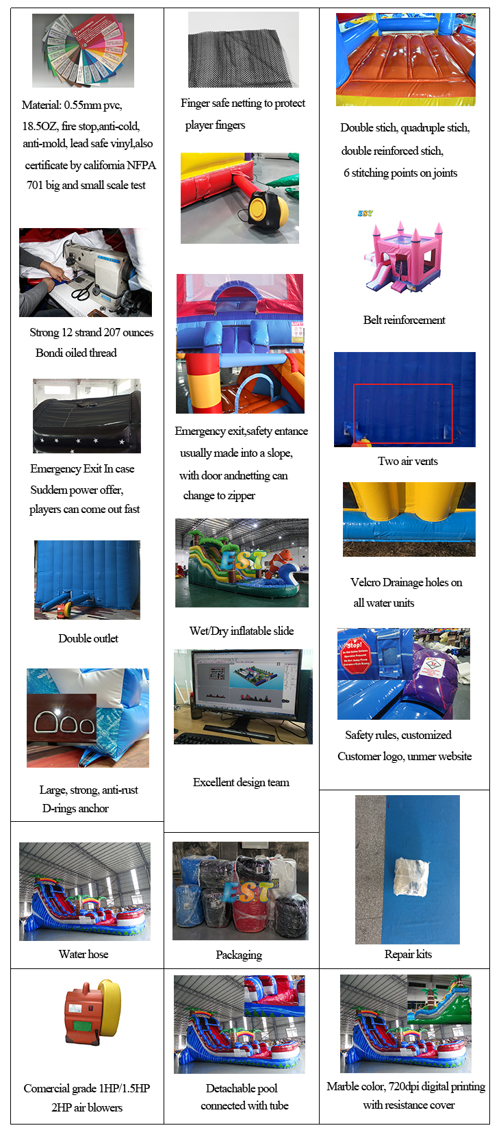 Popular party soft play equipment outdoor customized bouncy high water slides jumper for sale commercial pool