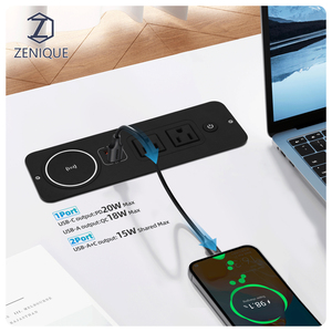 Enchufe de escritorio multifuncional para teléfono móvil con carga inalámbrica y carga USB - Product Image 4
