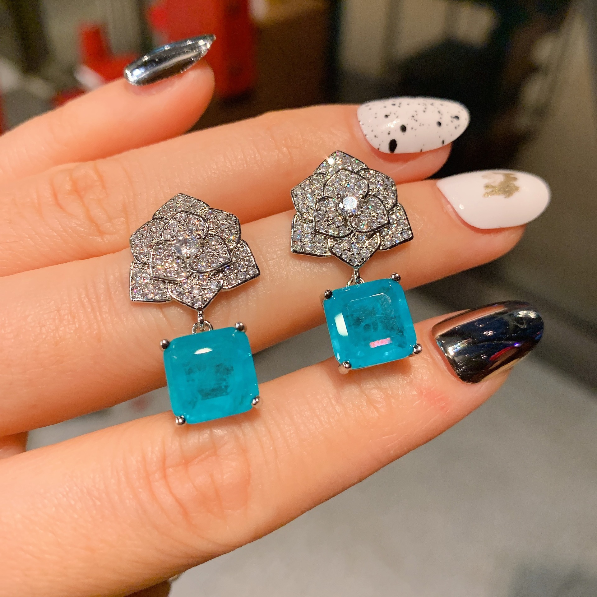 Boucles d'oreilles bleu Paran