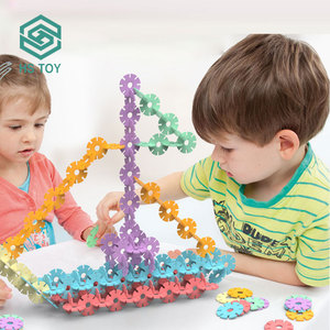 HS玩具80 pcs教育联锁塑料3D雪花建筑散装玩具雪块 - Product Image 4