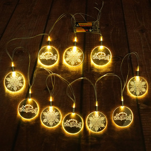 Acrylic Clear Laser Design <strong>Snowflake</strong> Let It Snow Words <strong>Led</strong> Holiday <strong>String</strong> Lights for Christmas Wall Decor - Product Image 3