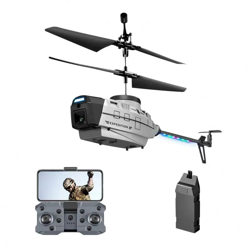 2024 KY202 RC helikopter Drone 4 K çift kamera engel kaçınma hava jest akıllı Hover RC oyuncaklar helikopter ile LED ışık