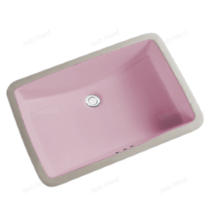 Modern Rectangular R Corner Undermount <strong>Sink</strong> <strong>with</strong> <strong>Overflow</strong> Hole, Matt Color Under Counter Basin - Product Image 6
