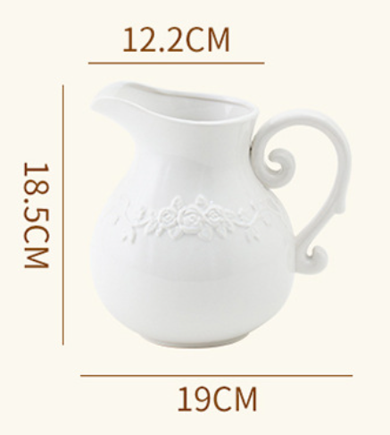 Pot à lait court français blanc