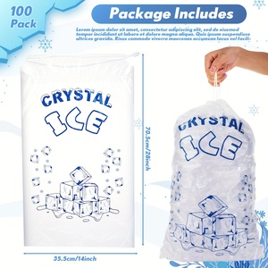 拉绳包透明塑料包装存储塑料冰拉绳袋，用于带拉绳封口的冰袋 - Product Image 2
