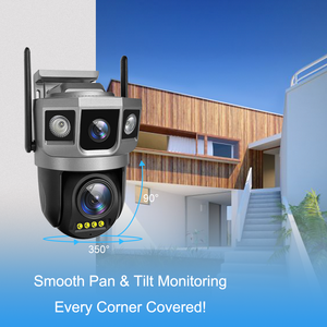 Commercio all'ingrosso della fabbrica SC24 4MP a doppia lente telecamera di sicurezza esterna visione notturna allarme automatico V380 Pro Intercom rilevamento del movimento a due vie - Product Image 3