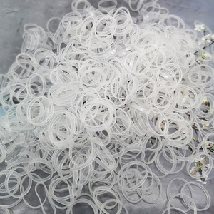 700 Pieces Children Disposable <strong>Colored</strong> Transparent Rubber Thickened Headband <strong>Elasticity</strong> Strong Pulling Continuous Hair Rope - Product Image 2